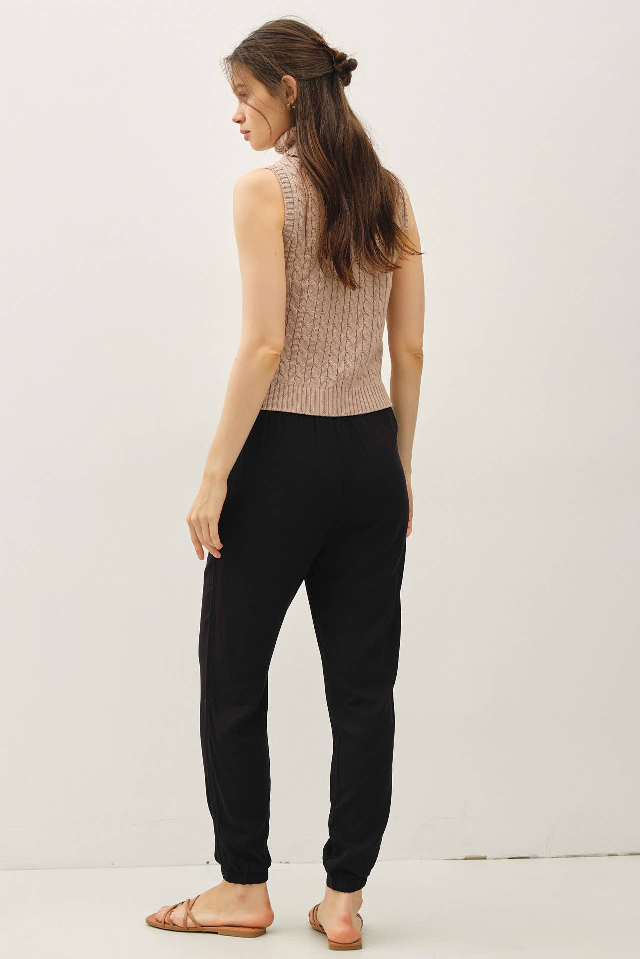 High Rise Elastic Drawstring Jogger Pants