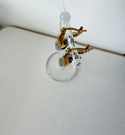 Two Tone Convertible Hoop Earrings | Waterproof, Stainless