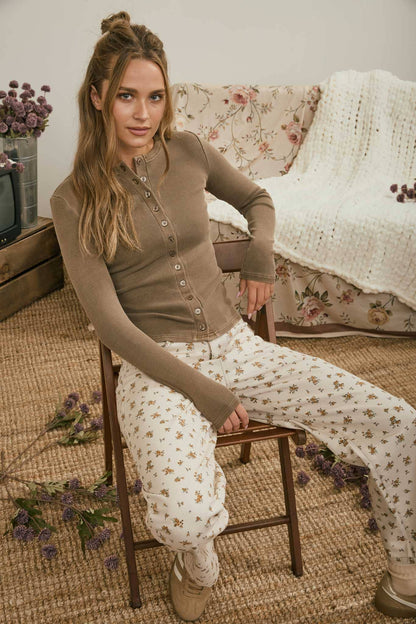 Kelly Button Down Long Sleeve Top