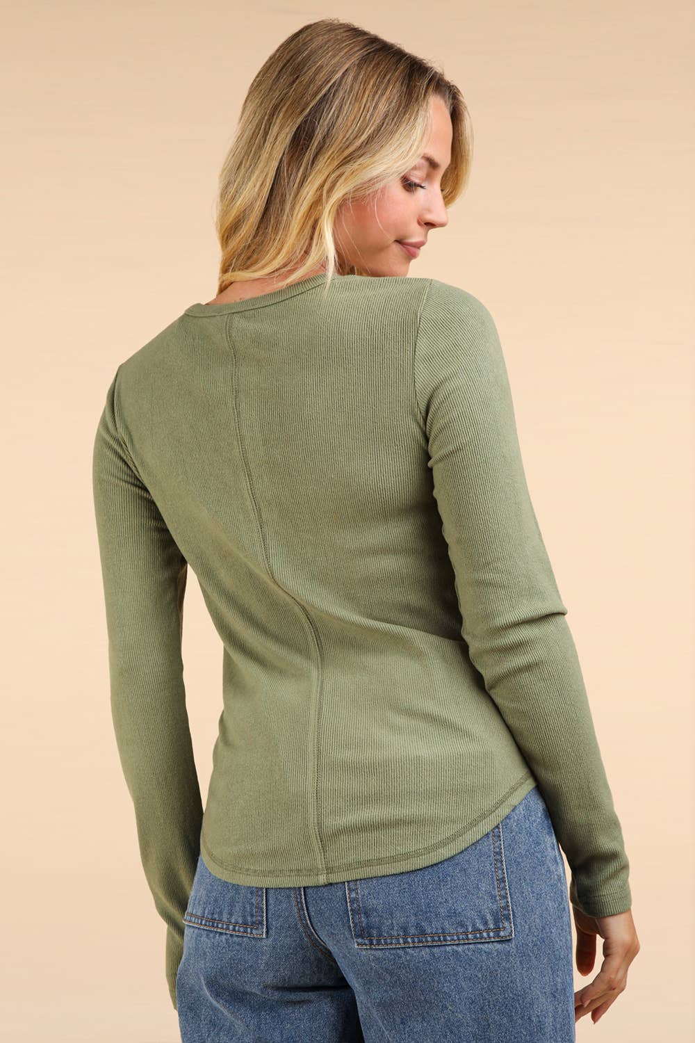 Soft Brushed Solid Knit Casual Top