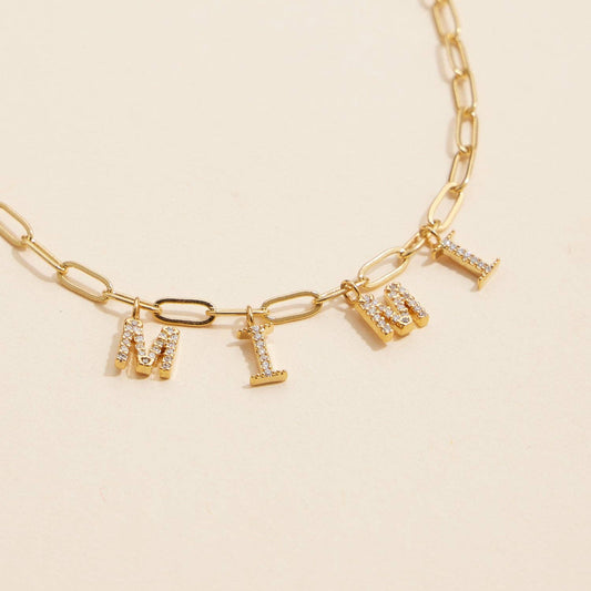 Sparkling "MIMI" Cubic Zirconia Charm Necklace