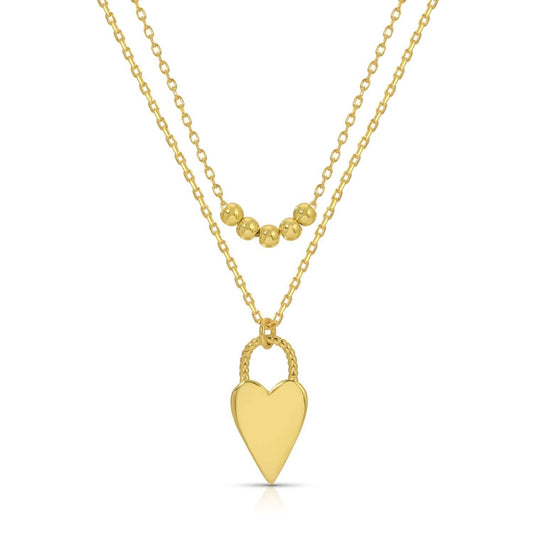 Simple Layered Heart Necklace
