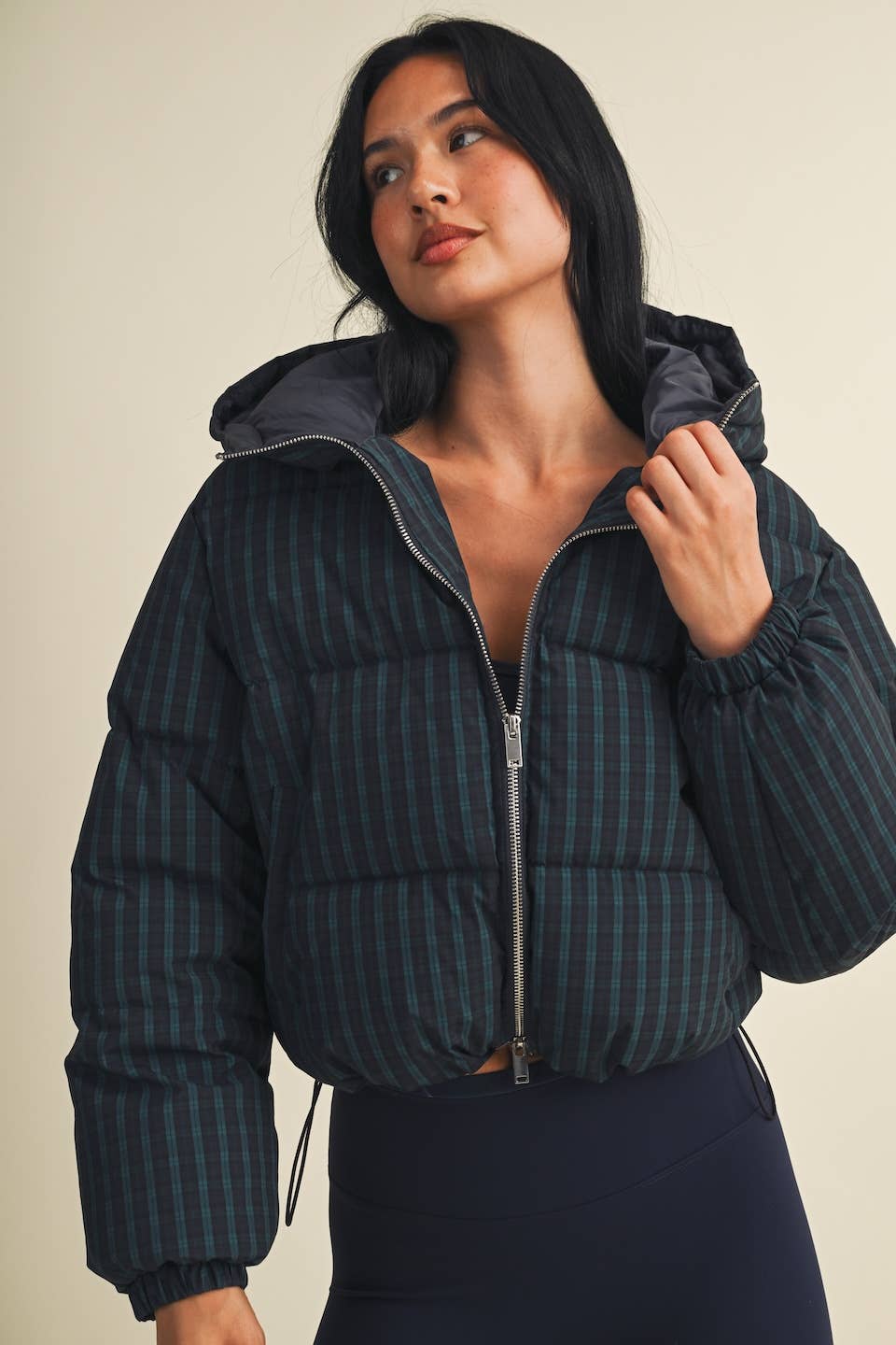 Plaid Puffer Jacket