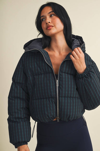 Plaid Puffer Jacket