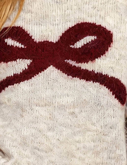 Ladies Ribbed Trim Knit Sweater