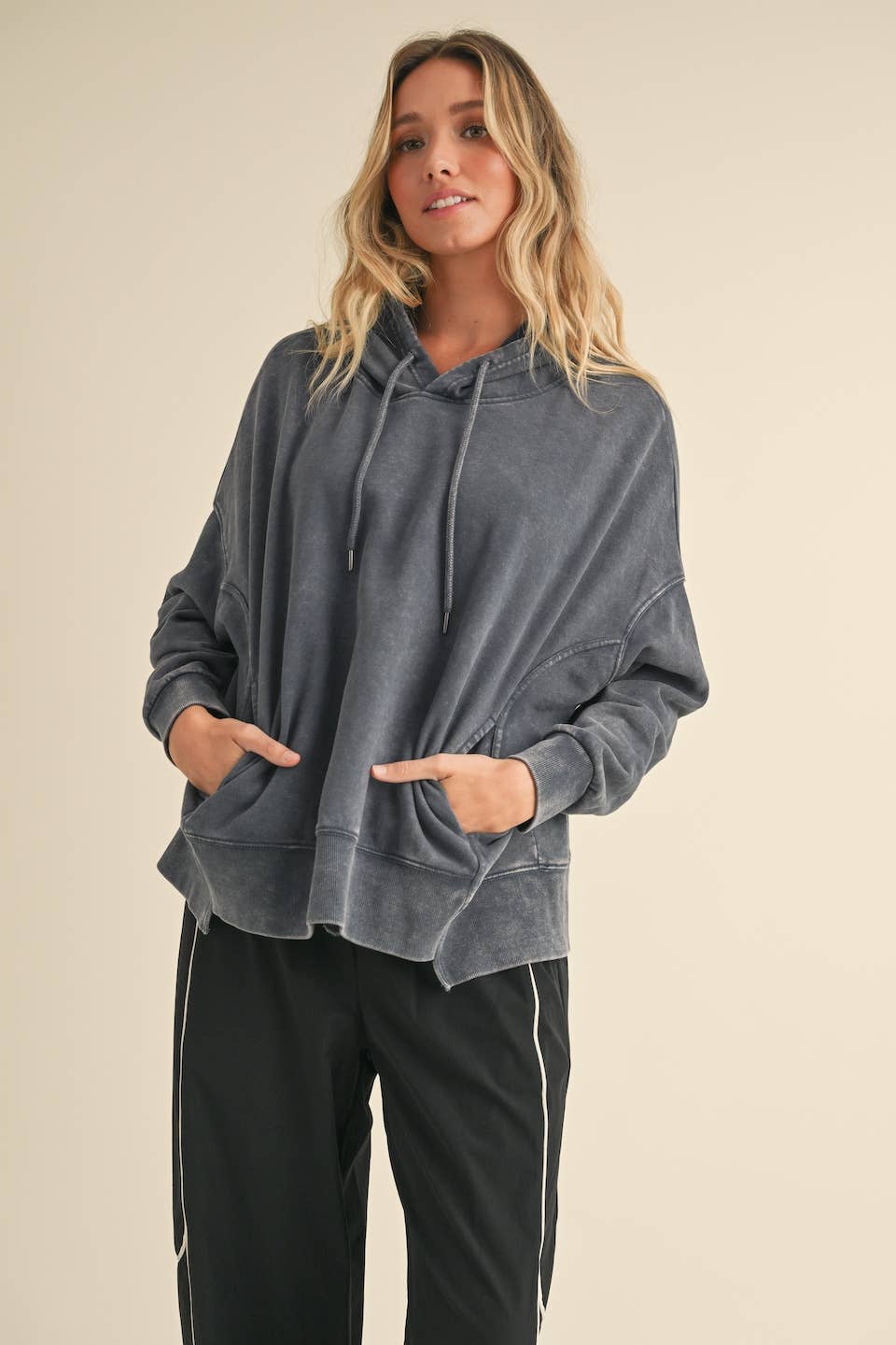 Mineral Wash Oversized Pullover Hoodie