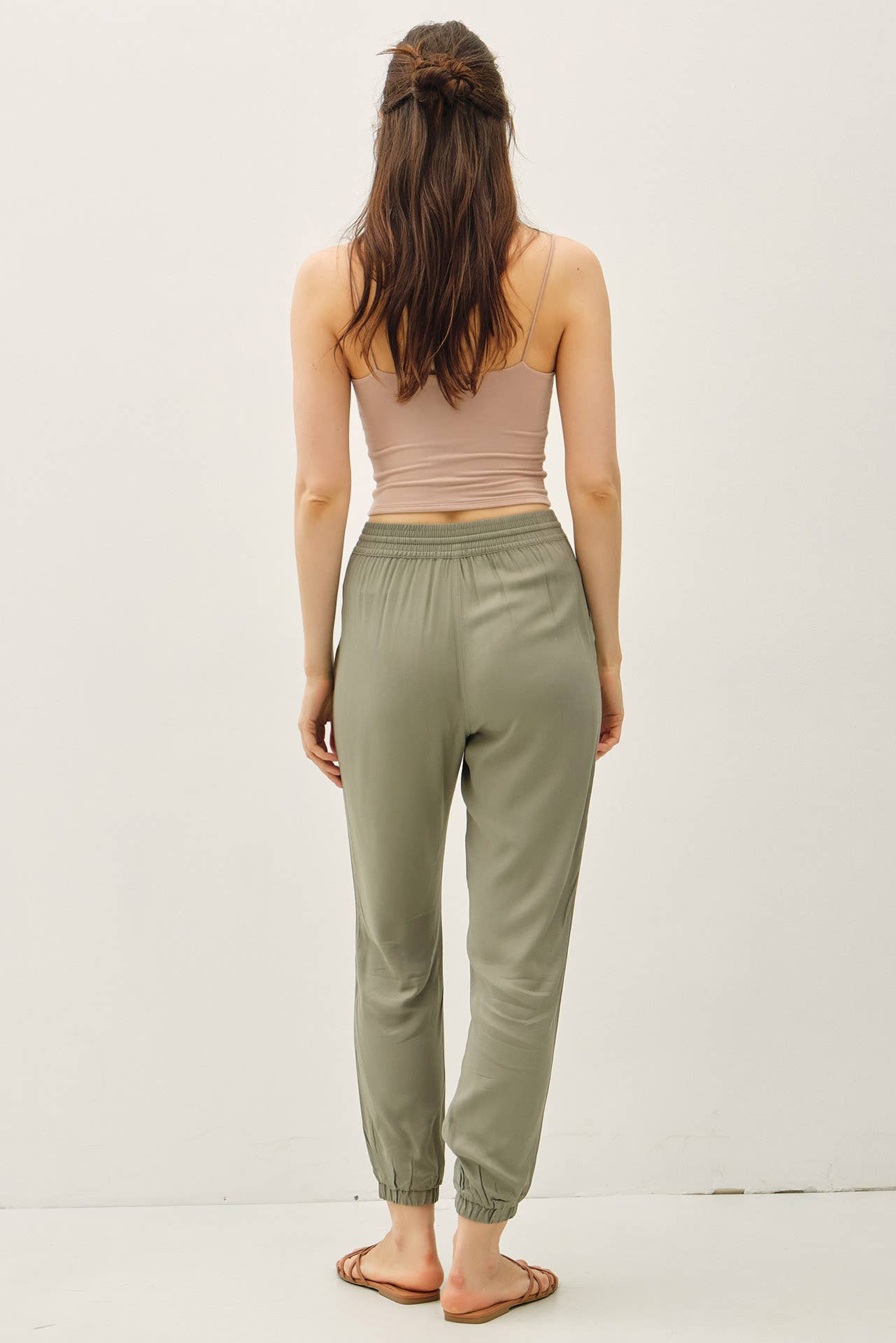 High Rise Elastic Drawstring Jogger Pants