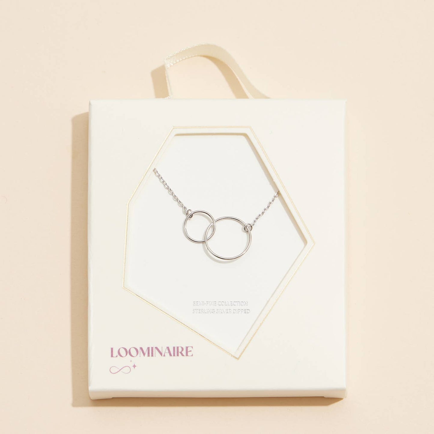 Double Large Interlocking Circle Necklace
