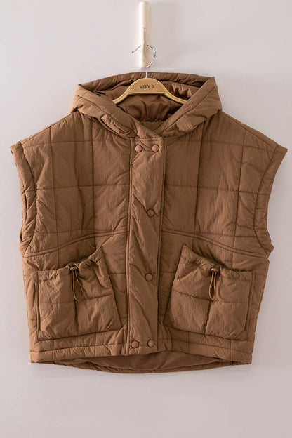 Quilted Hooded Puffer Vest