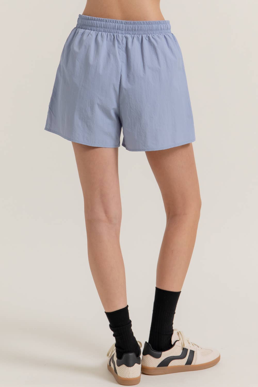 Anorak Fabric Side Slit Workout Shorts