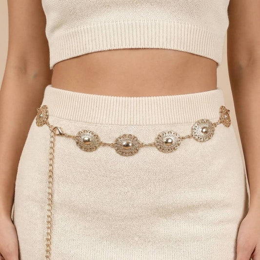 Ornate Oval Disc Chain Belt