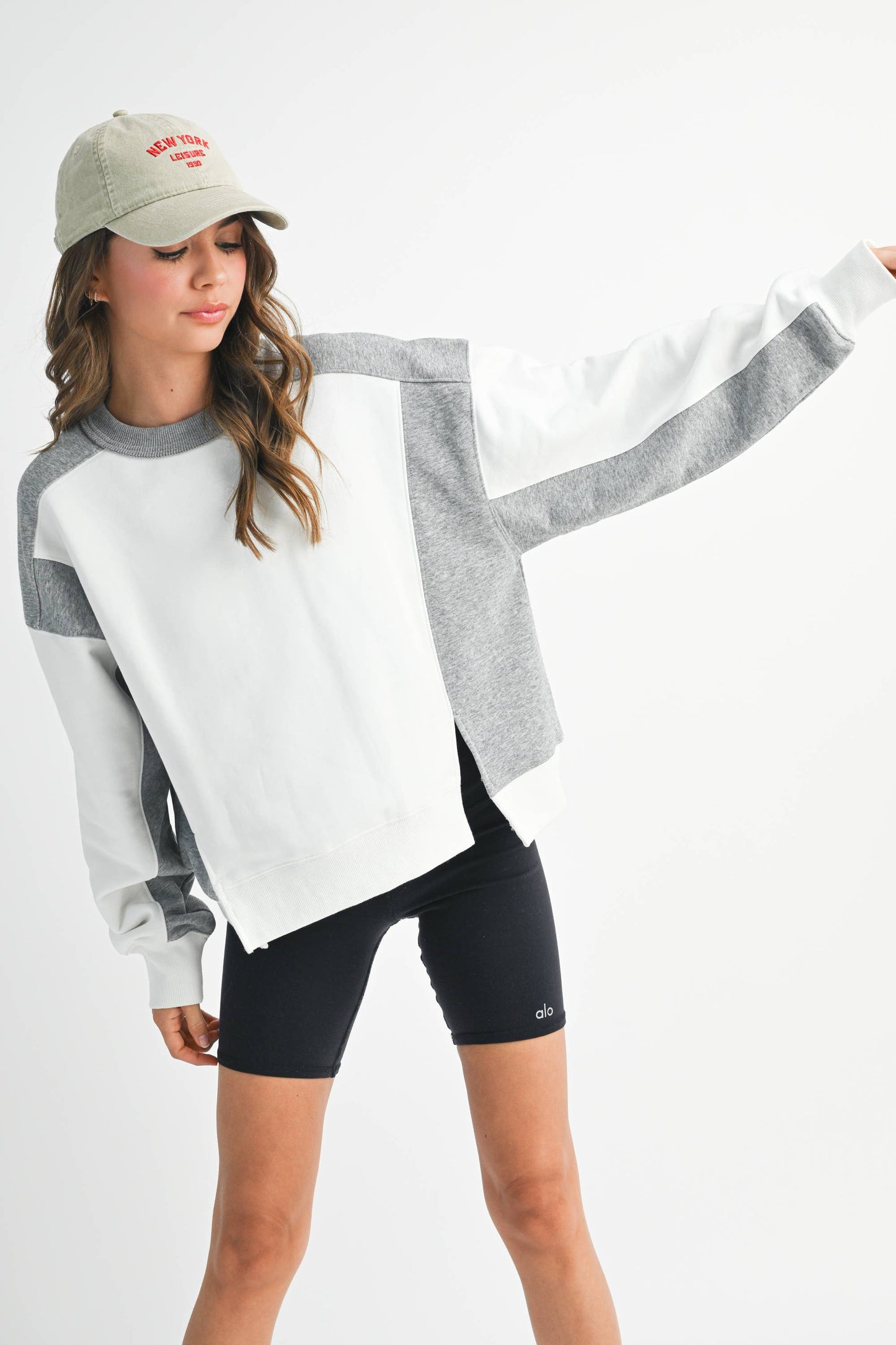 Colorblock Terry Pullover Sweatshirt