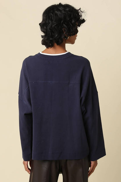 Jamie Contrast Round Neck Knit Top