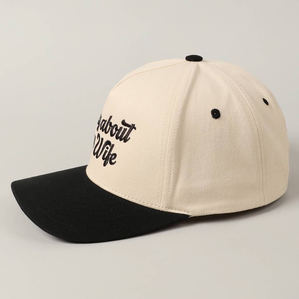Sorry About My Wife Embroidery Two-Tone Canvas Cap