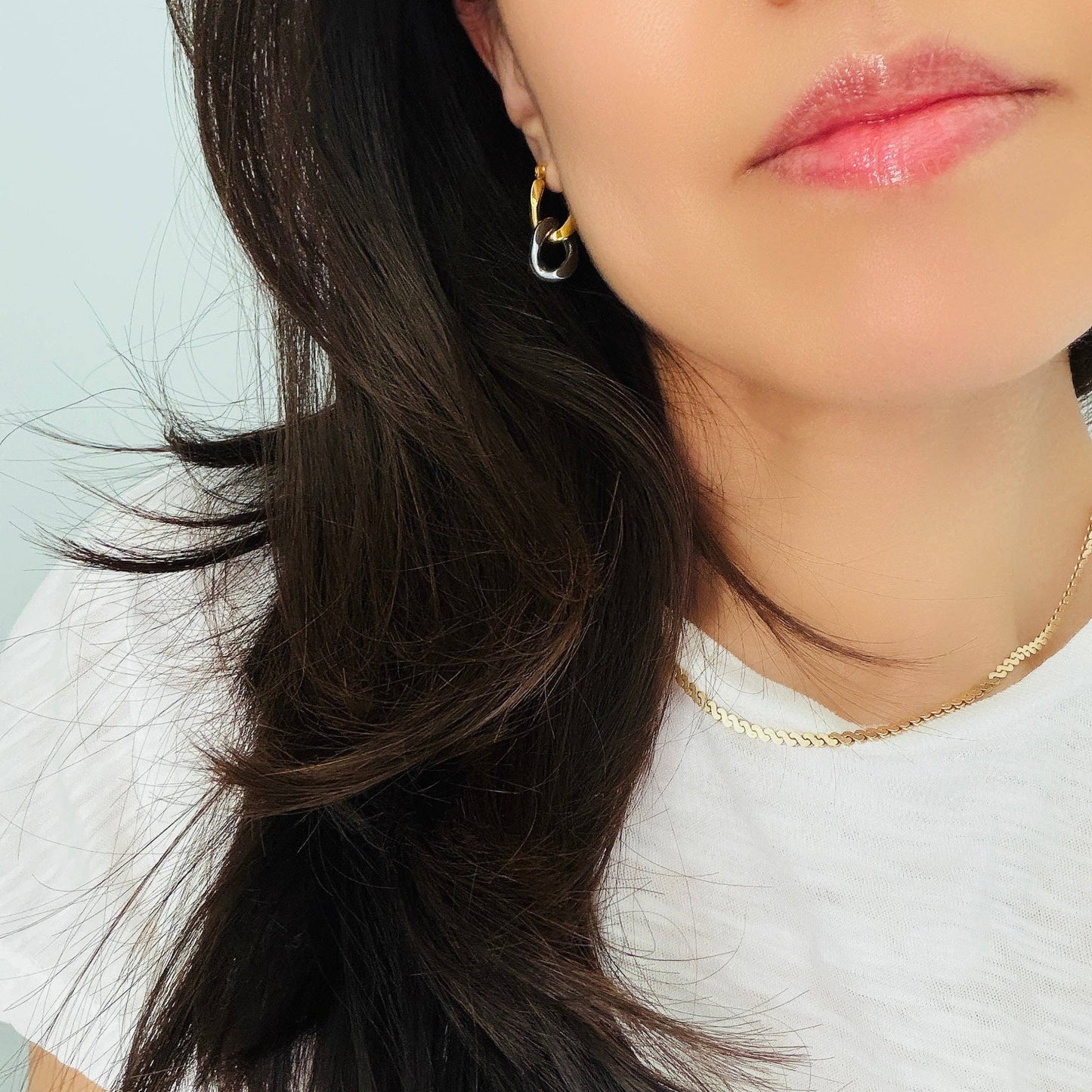 Two Tone Convertible Hoop Earrings | Waterproof, Stainless