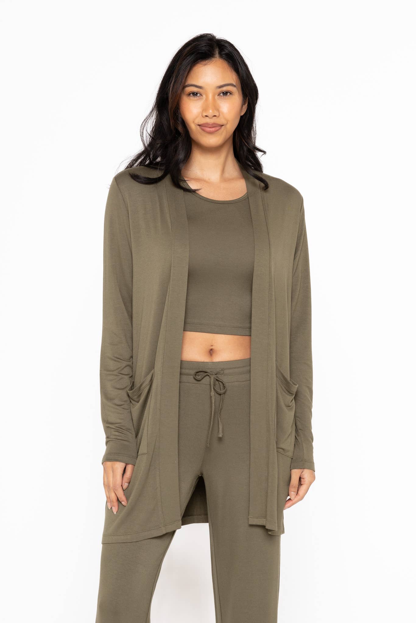 Lounge Open-Front Terry Cardigan