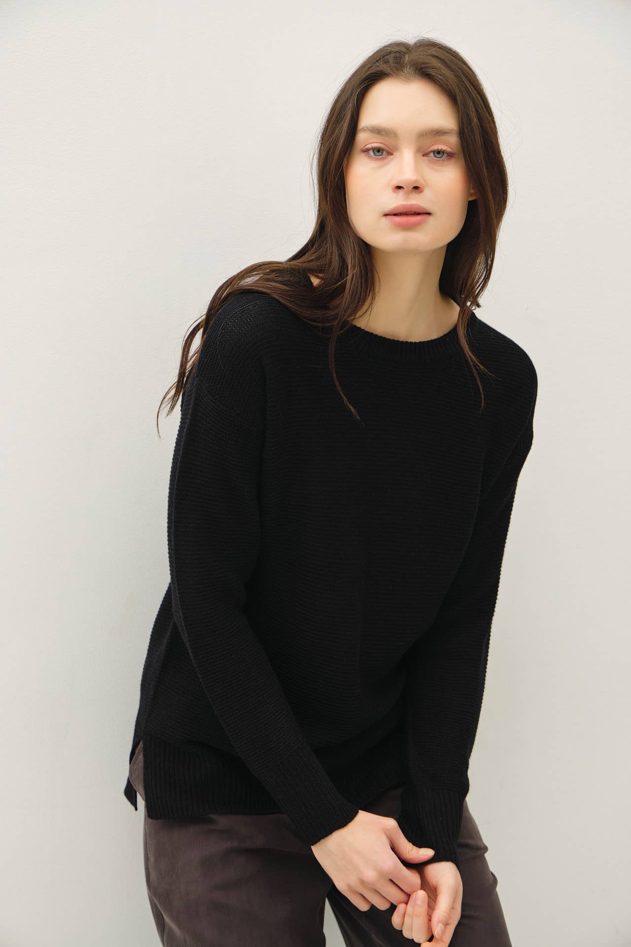 Round Neck Boyfriend Fit Sweater