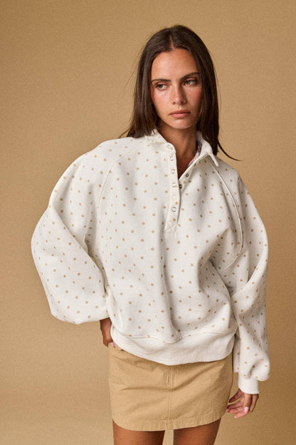 Addison Polka Dot Snap Button Pullover