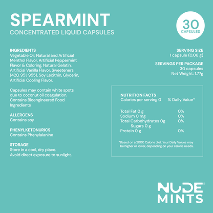 NUDE Mints - Dual Action Liquid Mint Capsules