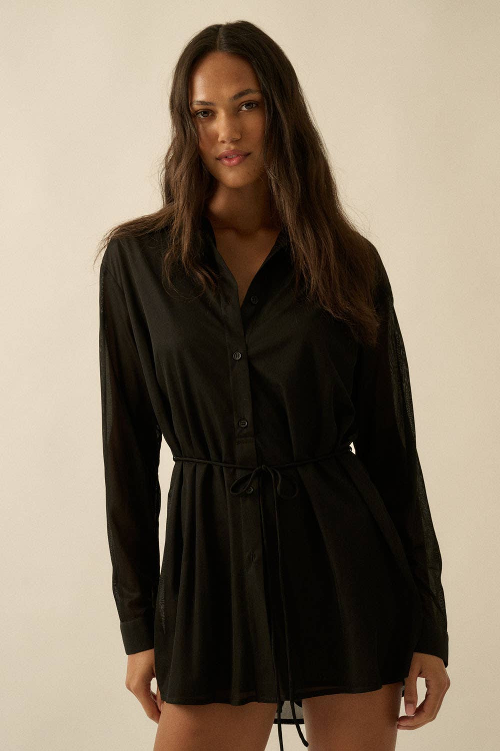 Ribbed Knit Belted Button-Up Romper