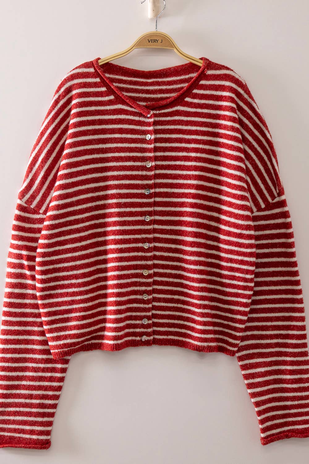 Becky Button Stripe Sweater