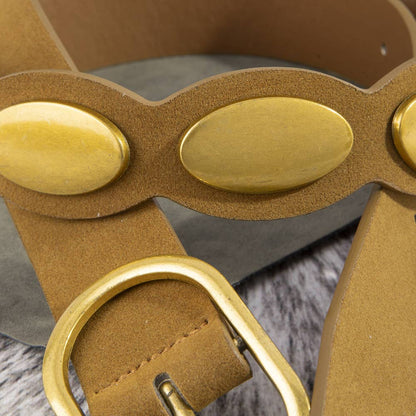 Suede Oval Concho Buckle Belt