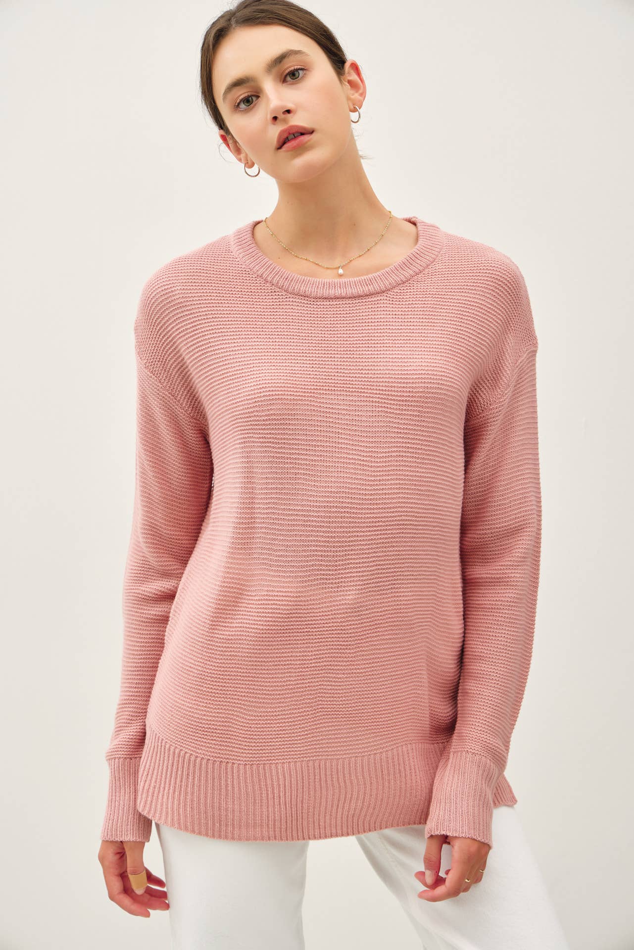 Round Neck Boyfriend Fit Sweater
