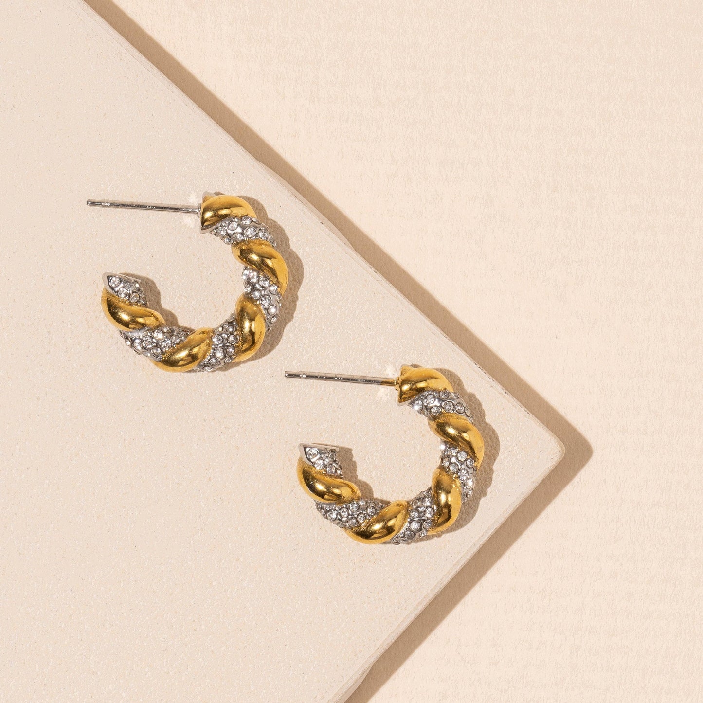 Twisted Crystal Earrings