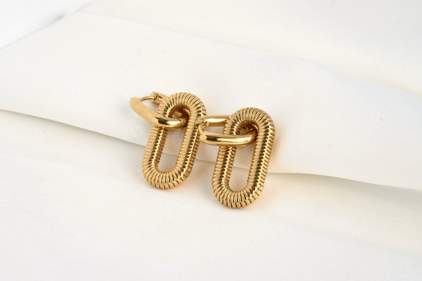 Double Link Hoop Earrings