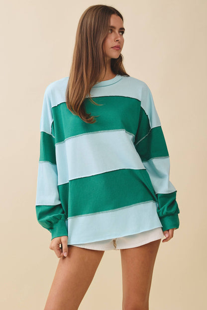 Long Sleeve Color Block Top