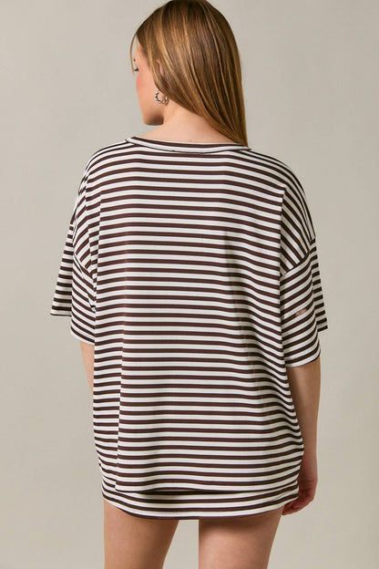 Short Sleeve Oversized Striped T-Shirt