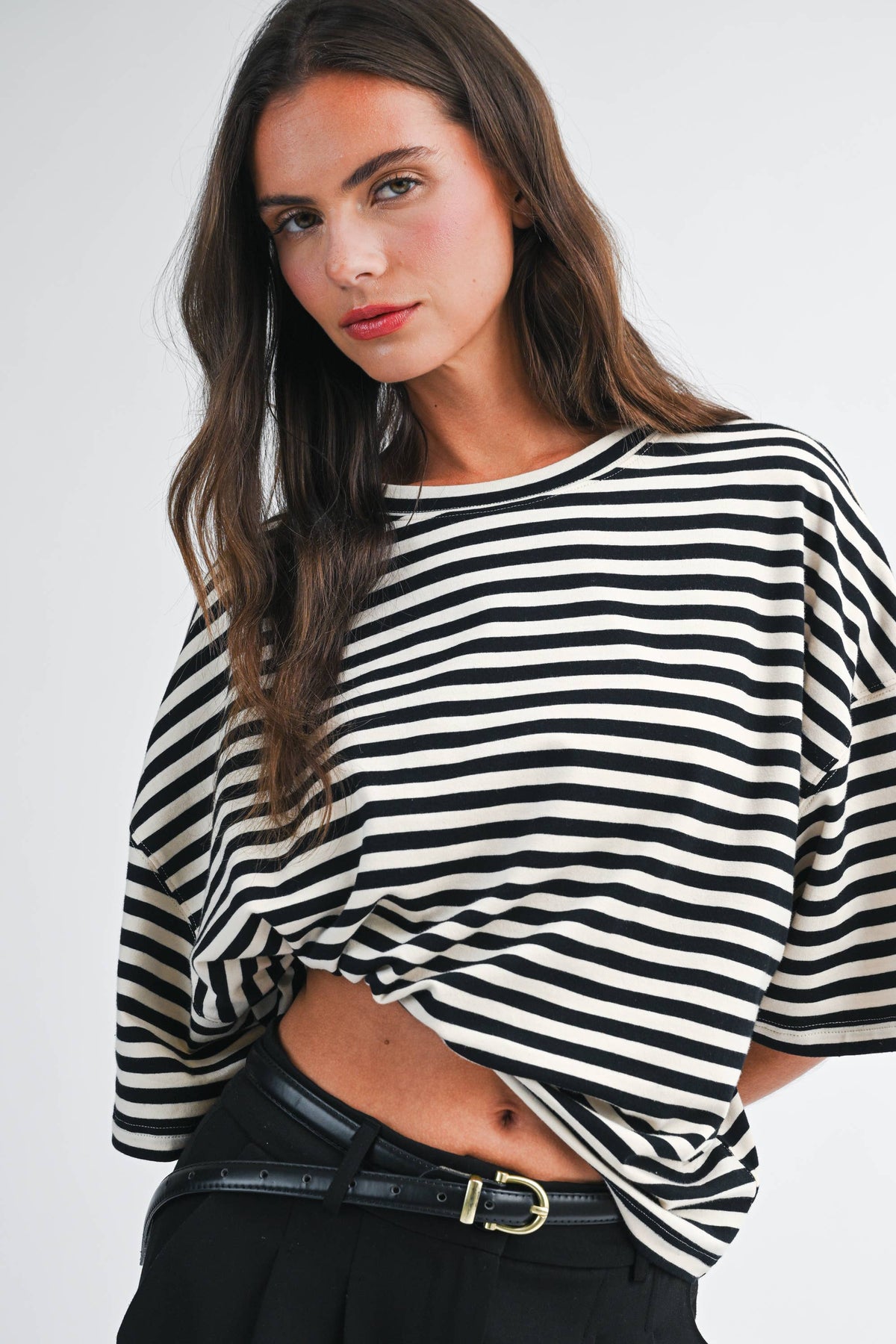 Molly Oversized Stripe Boyfriend Tee