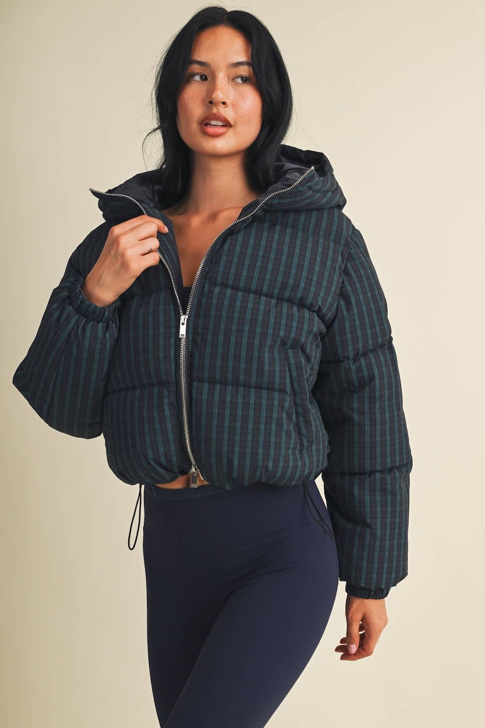Plaid Puffer Jacket