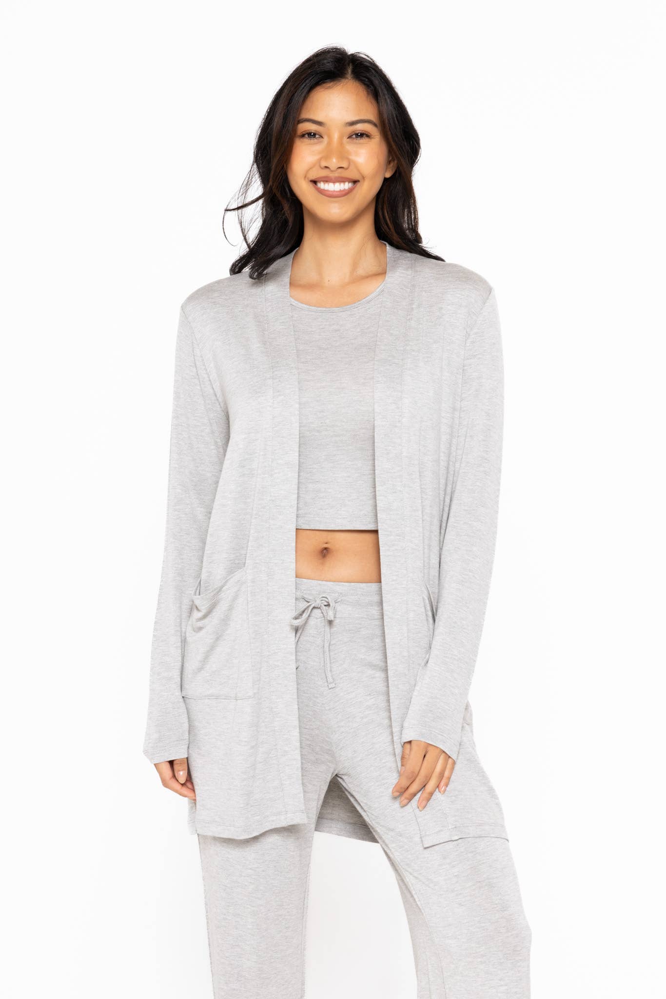 Lounge Open-Front Terry Cardigan