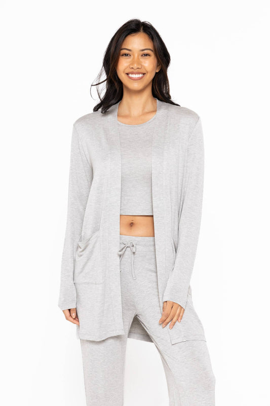 Lounge Open-Front Terry Cardigan