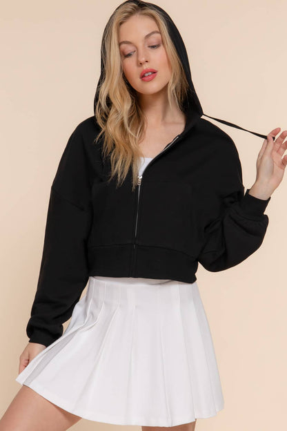 Long Sleeve Hoodie French Terry Zip Up Jacket