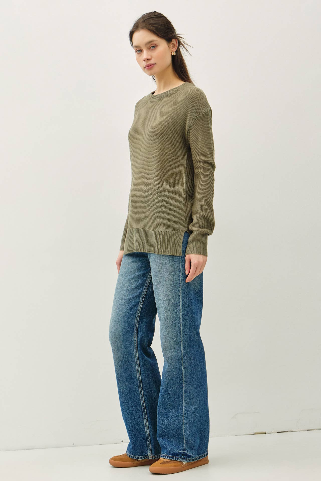 Round Neck Boyfriend Fit Sweater