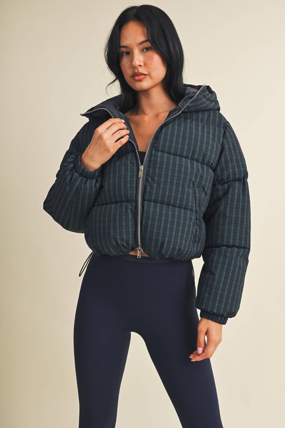 Plaid Puffer Jacket