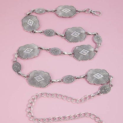 Engraved Concho Medallion Chain Belt