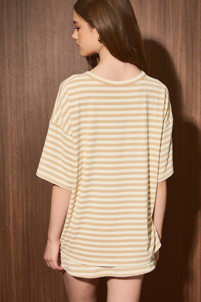 Short Sleeve Oversized Striped T-Shirt