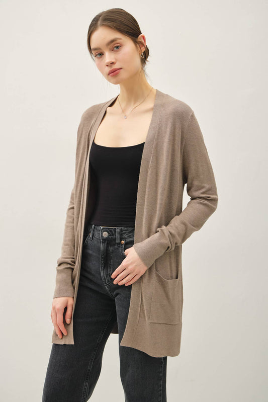 Viscose Open Front Essential Cardigan