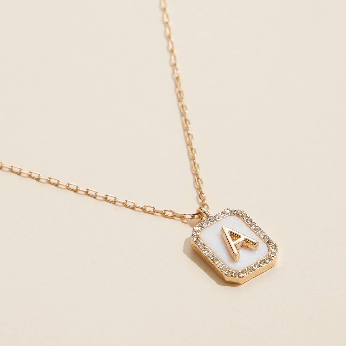 Initial Shell Charm Necklace Assorted