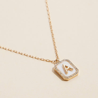 Initial Shell Charm Necklace Assorted