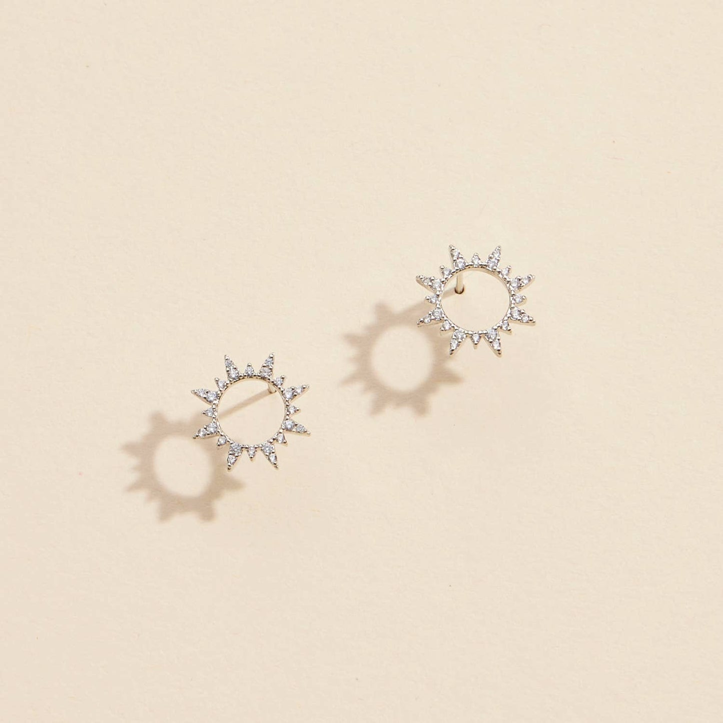 Sunburst Gold Dip Stud Earrings