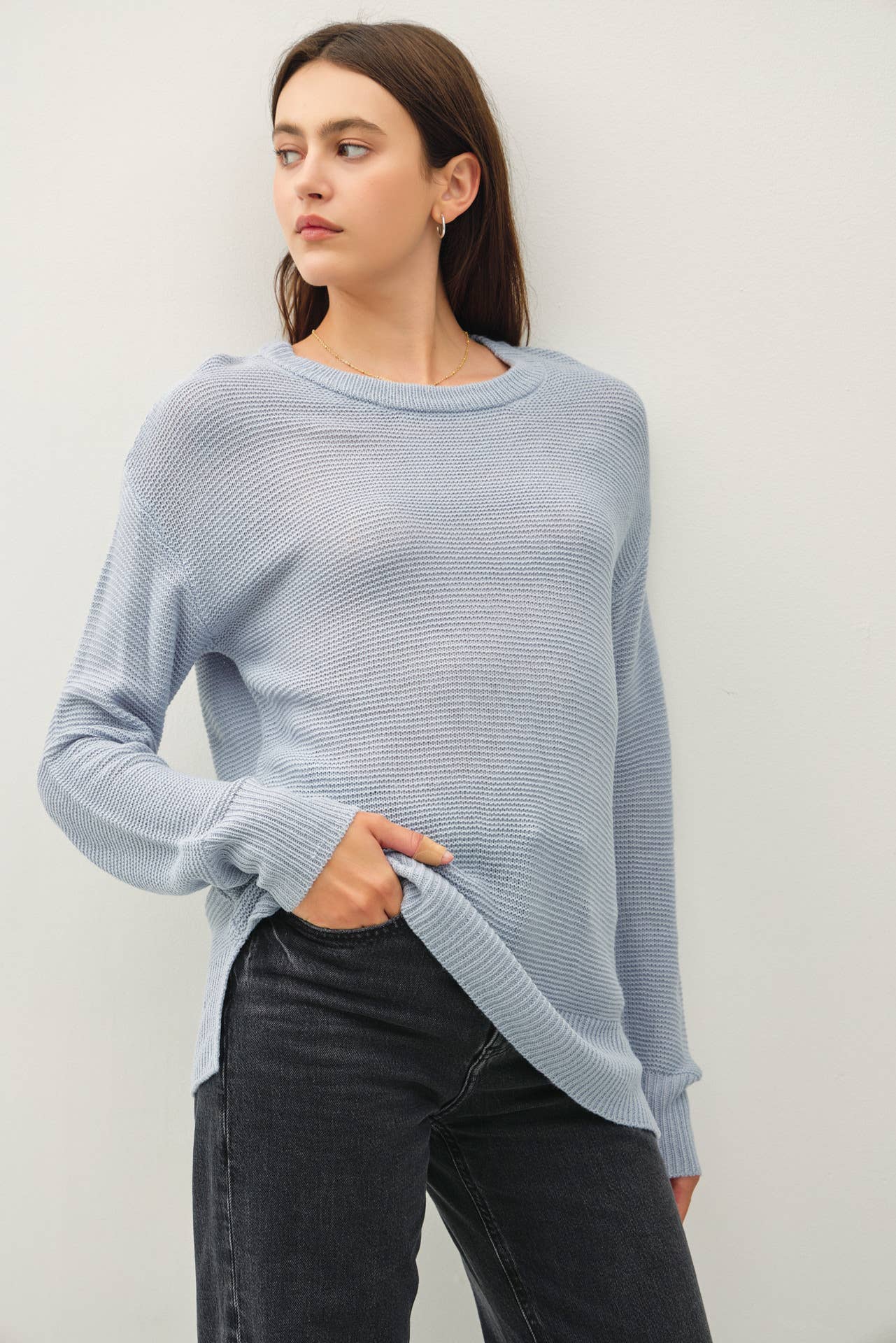 Round Neck Boyfriend Fit Sweater