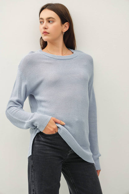 Round Neck Boyfriend Fit Sweater
