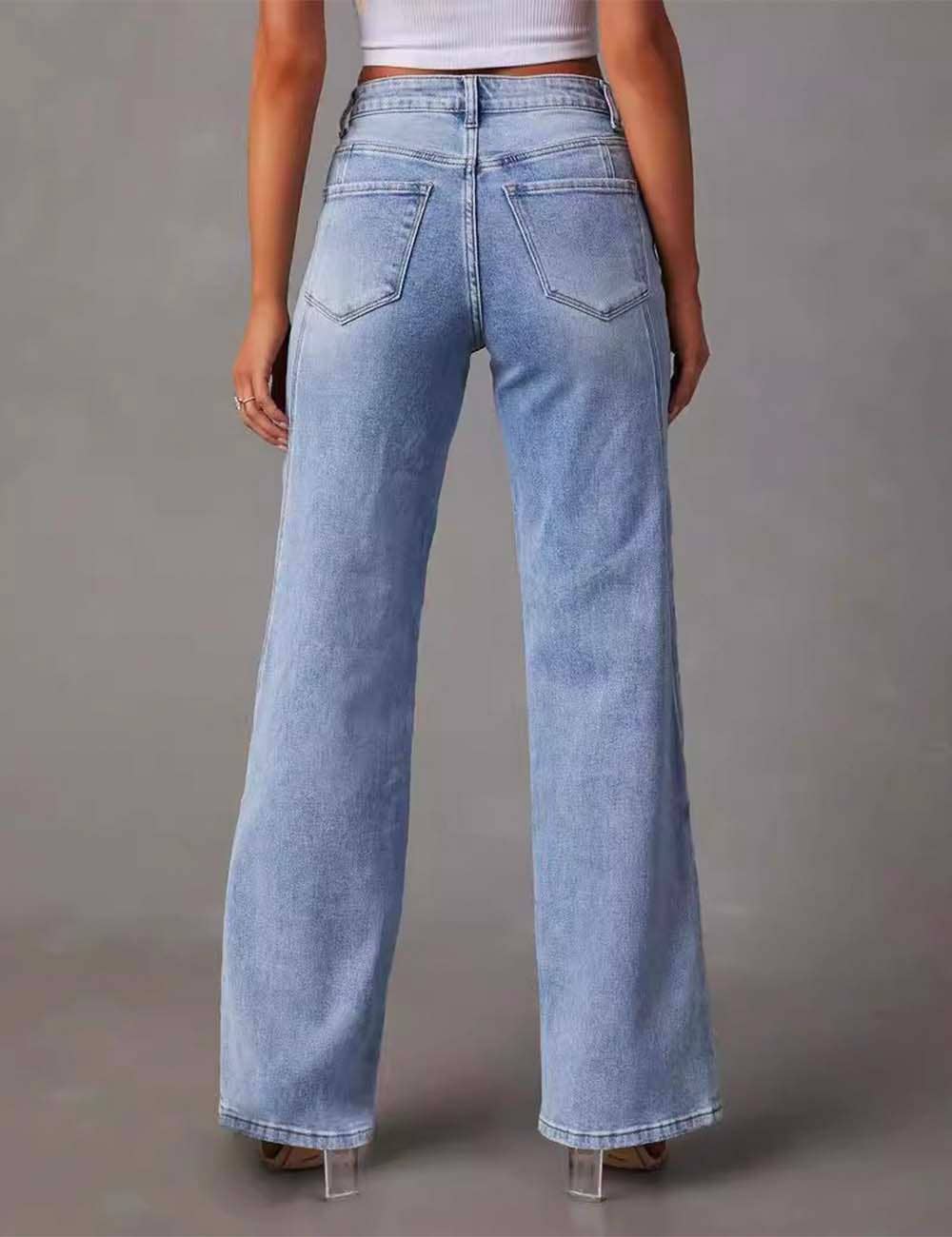 Ladie Straight Leg Denim Pants