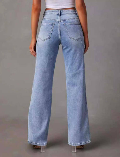 Ladie Straight Leg Denim Pants