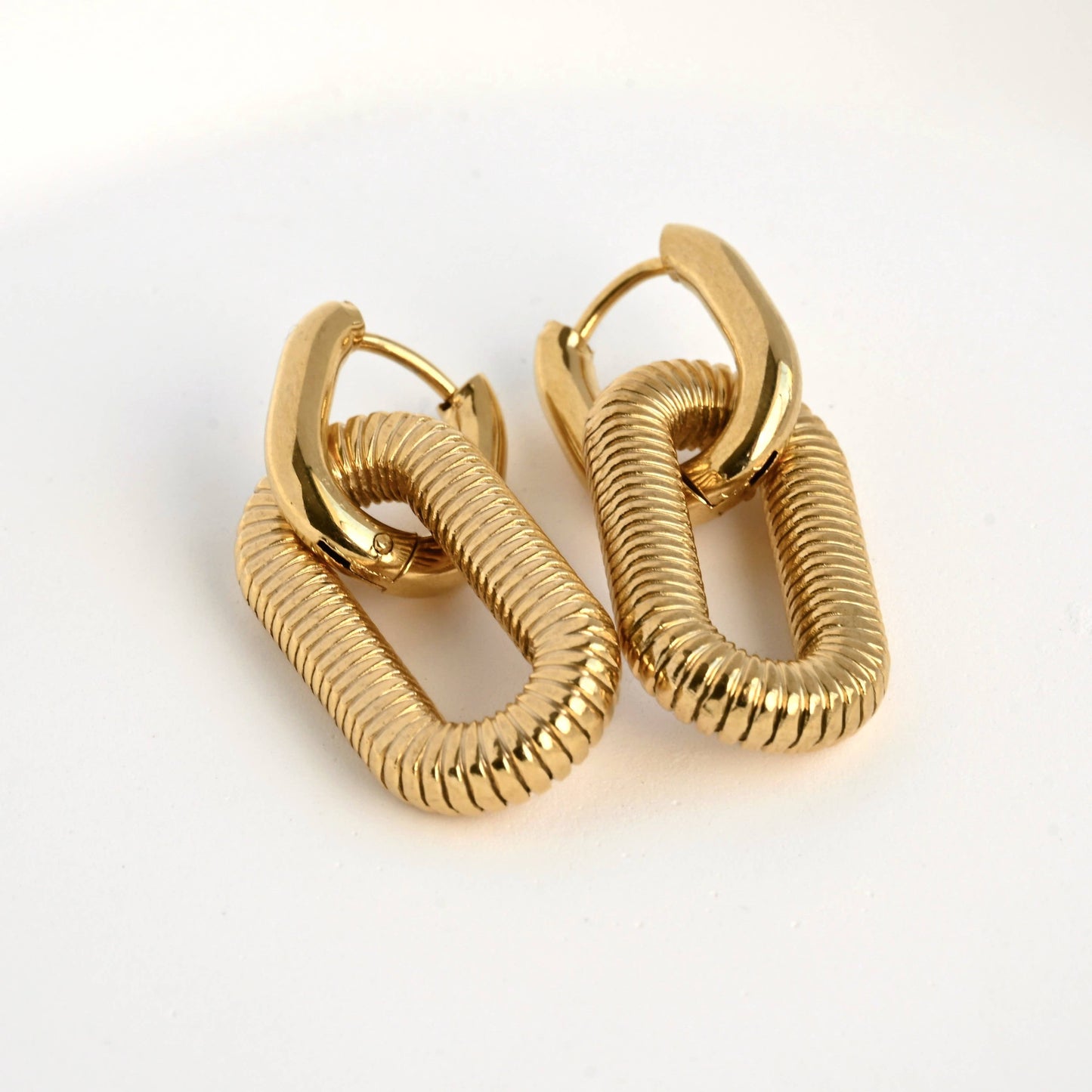 Double Link Hoop Earrings