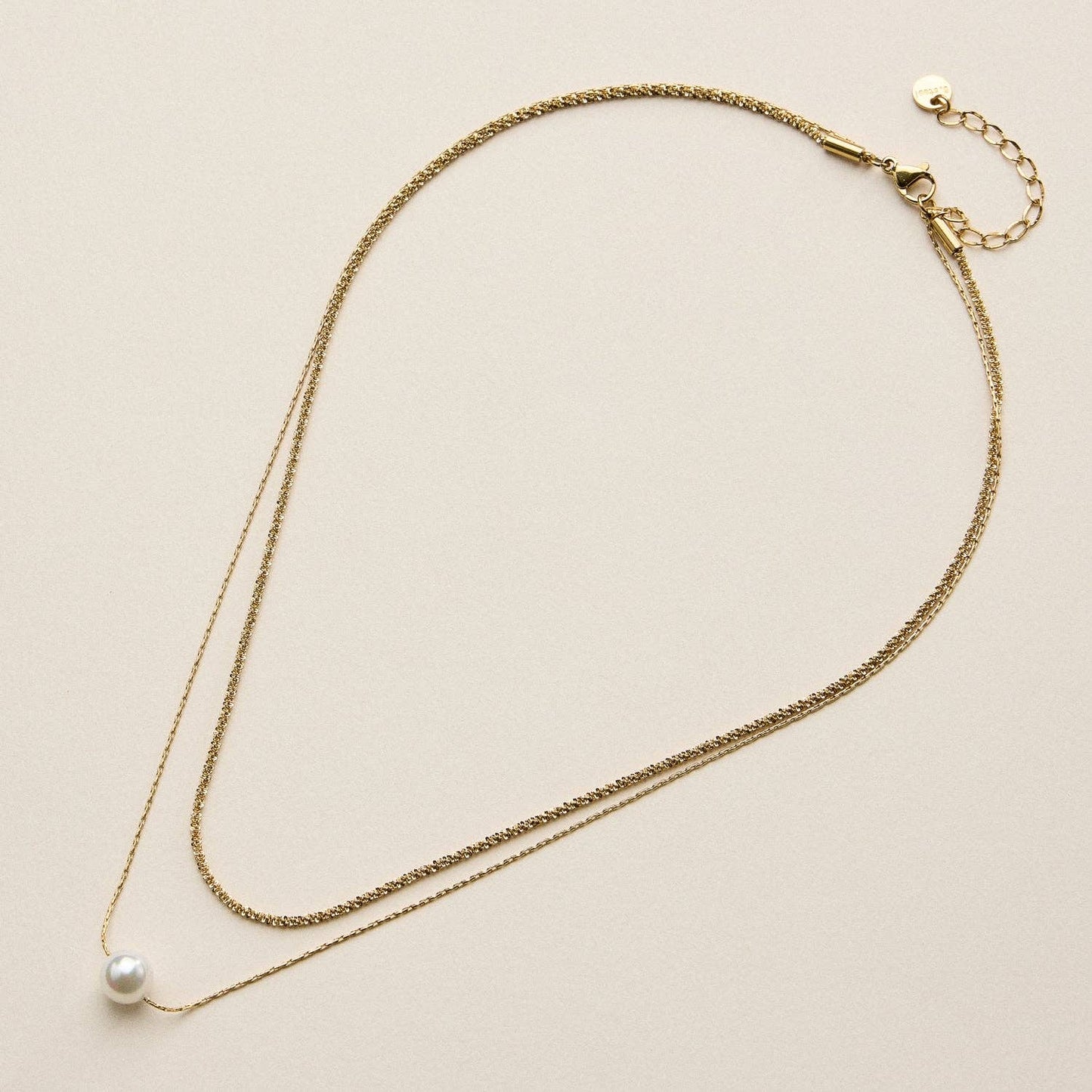 Stainless Steel Pearl Multi Chain Necklace